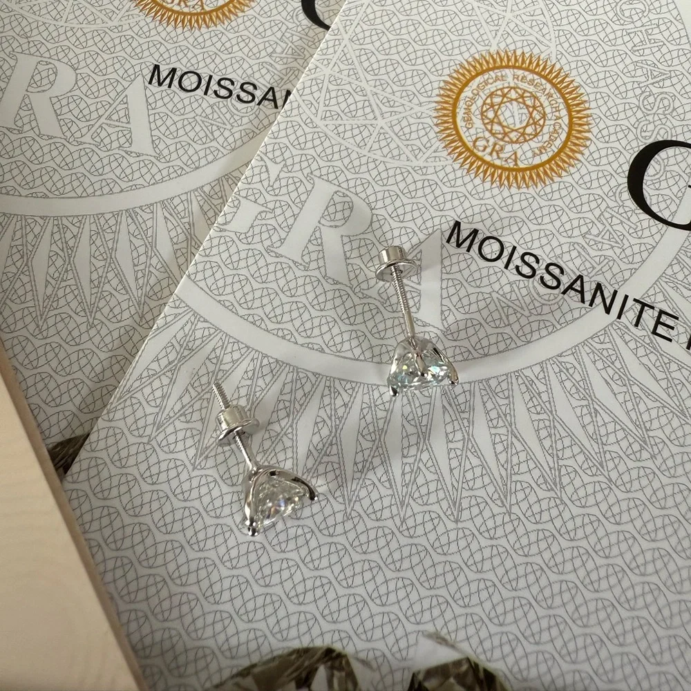 Moissanite Earrings - Picture 6 of 12